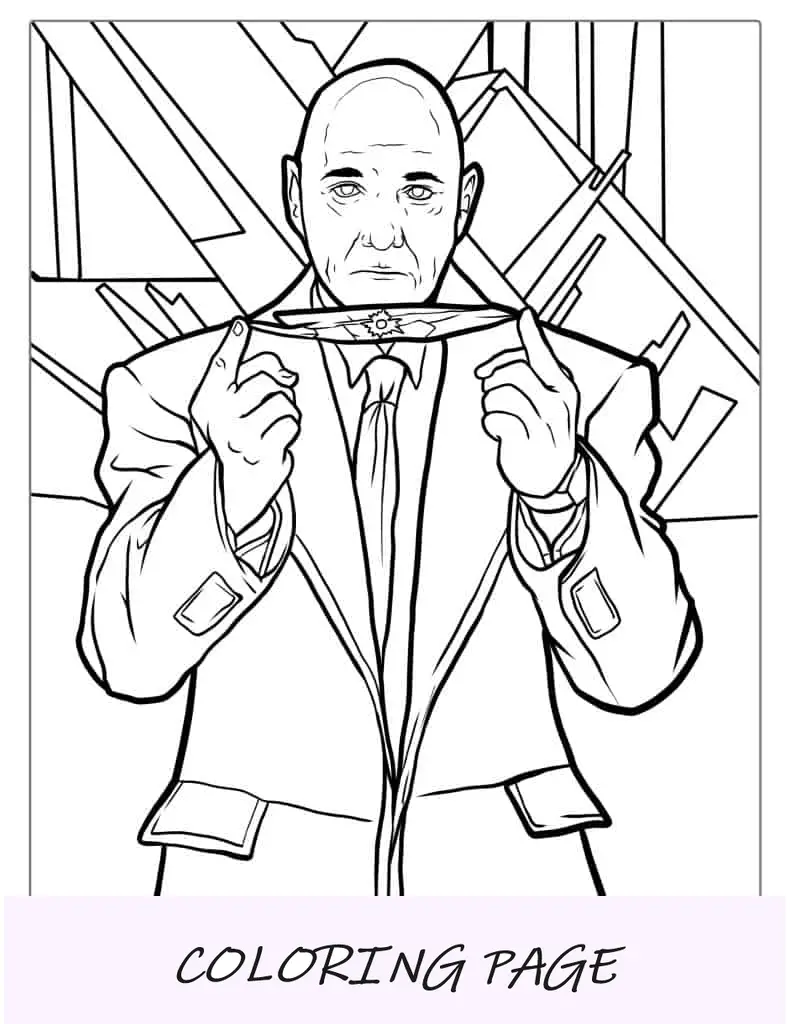 Lex Luther sosteniendo kriptonita para colorear