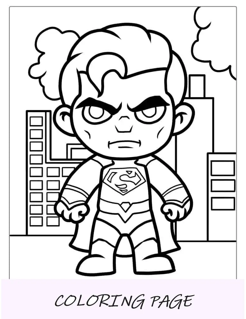 Esquema simple de Superman para colorear(1)
