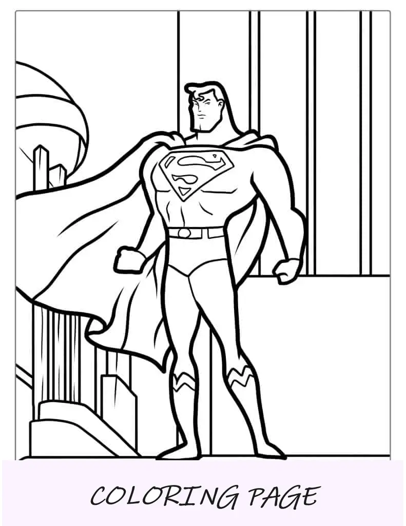Esquema simple de Superman para colorear