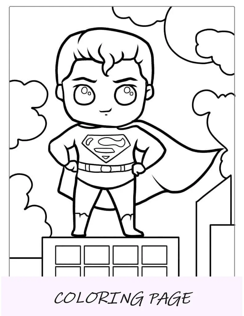 Esquema Fácil De La Hoja Para Colorear De Superman