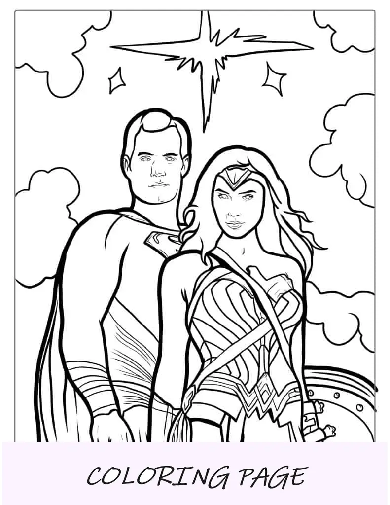 Dibujos Para Colorear De Superman Y La Mujer Maravilla