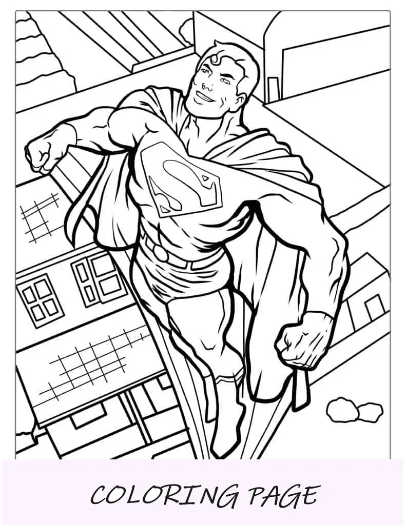 Dibujo para colorear de Superman volando