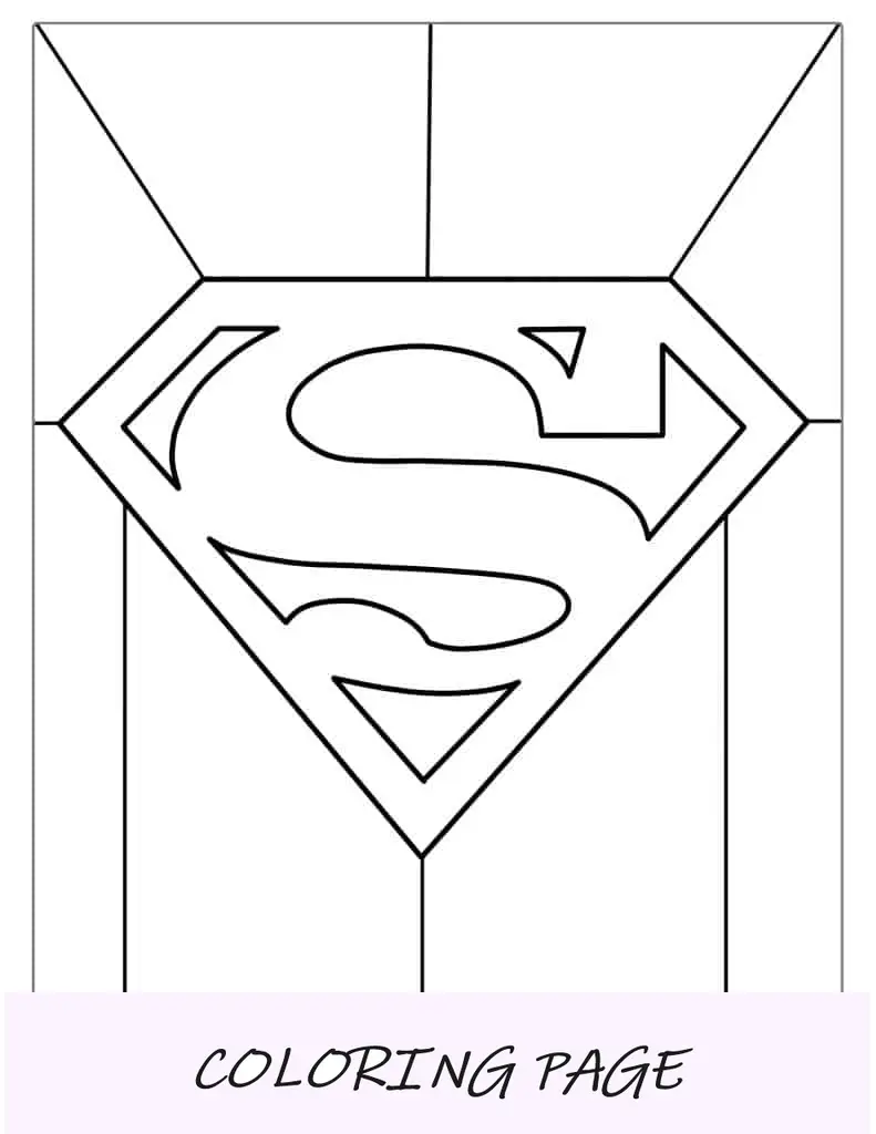 Hoja para colorear del logotipo de Superman