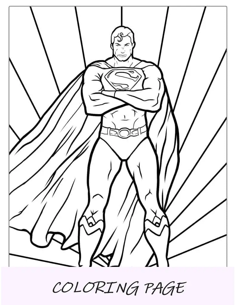 Superman con capa para colorear