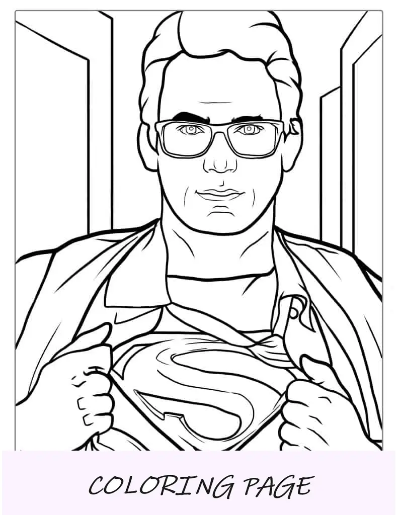 Clark Kent convirtiéndose en Superman para colorear