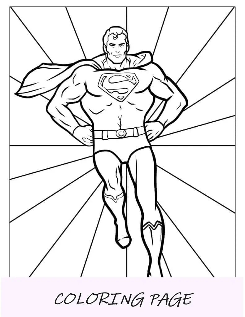 Superman flotando con capa