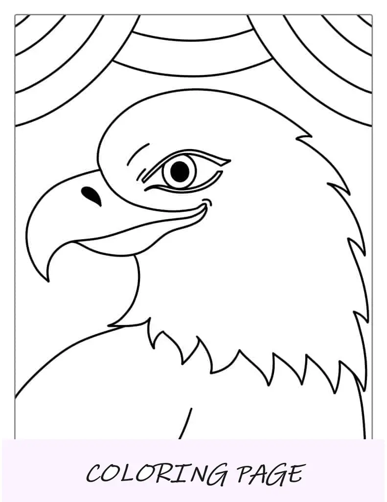 Doodle de águia careca para colorir