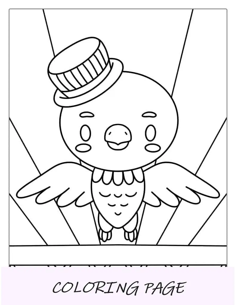 4 de julho para colorir de águia americana