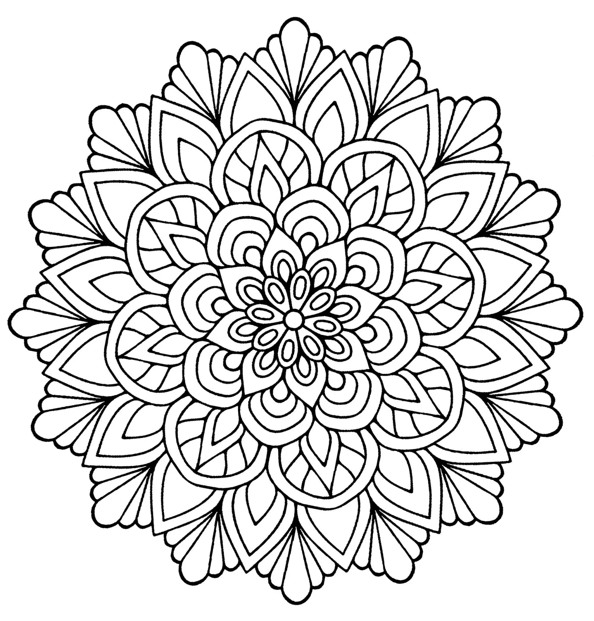 Flower Mandala Printable Coloring Pages