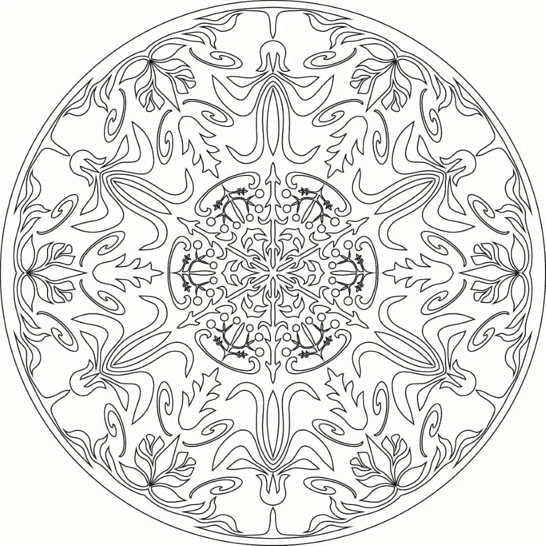 Flower Mandala Printable Coloring Page