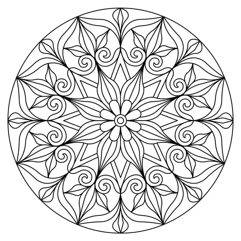 Flower Mandala Pattern Coloring Page