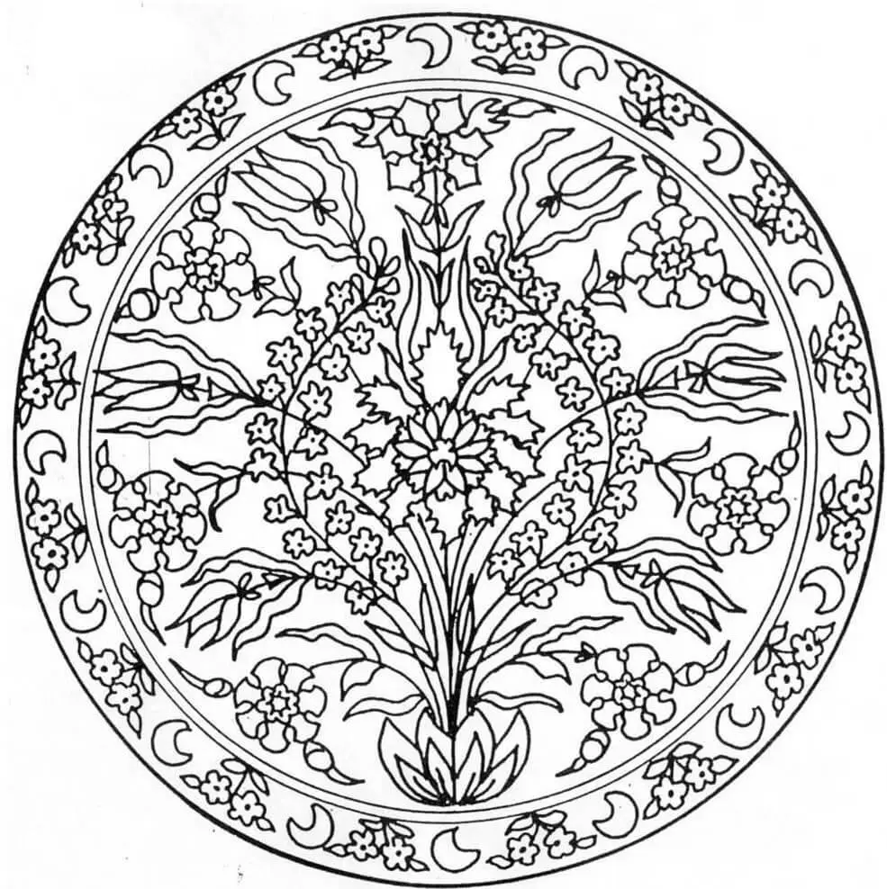 Flower Mandala Drawing For Coloring