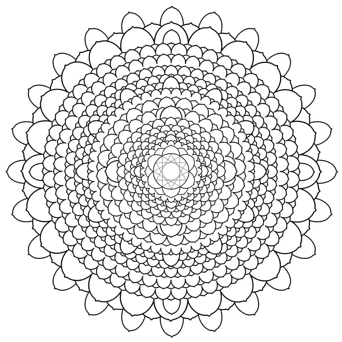 Geometric Flower Petal Mandala Coloring Pages