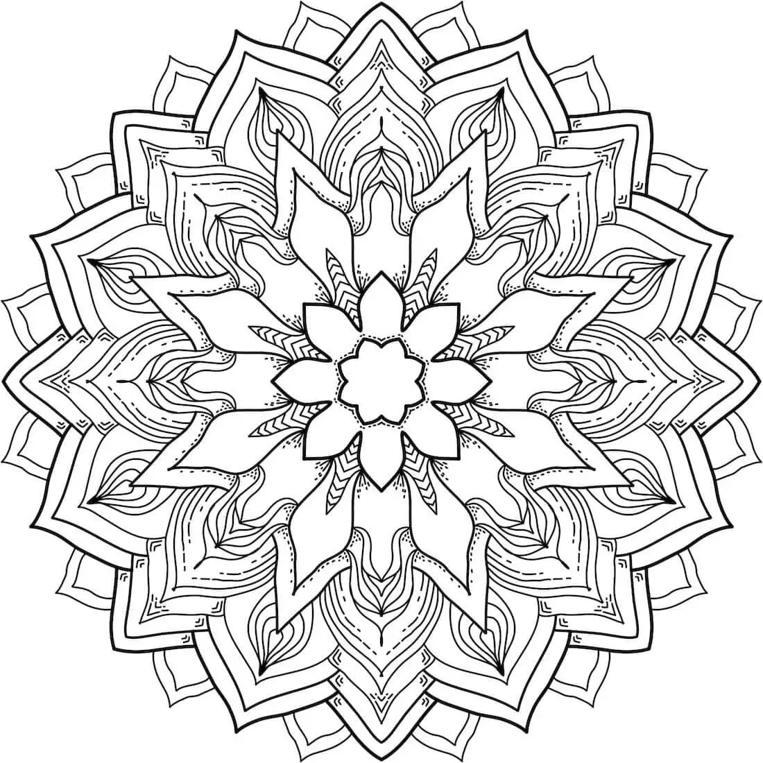 Wild Flower Mandala Coloring Pages