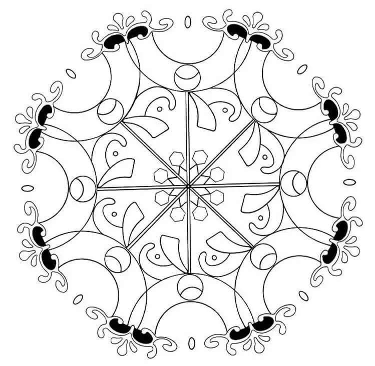 Simple Abstract Flower Mandala Coloring Pages