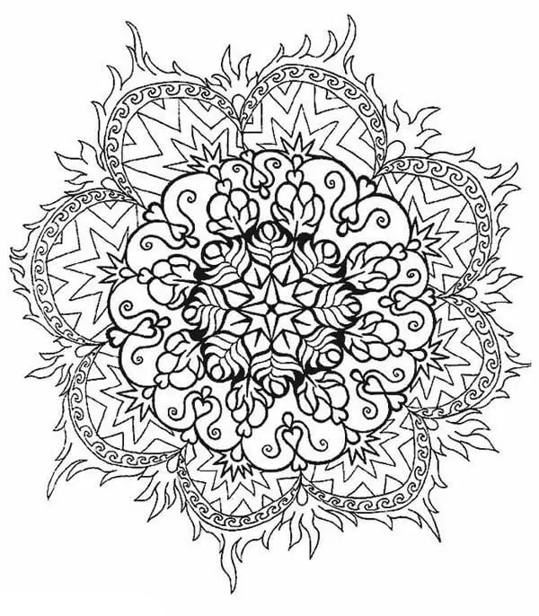 Printable Flower Mandala Coloring Pages