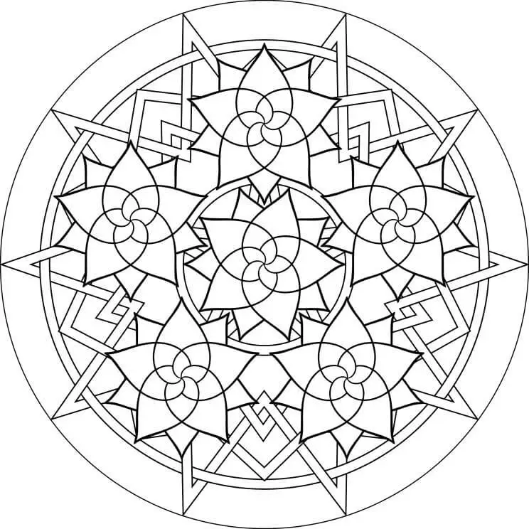 Flowers Mandala Coloring Pages