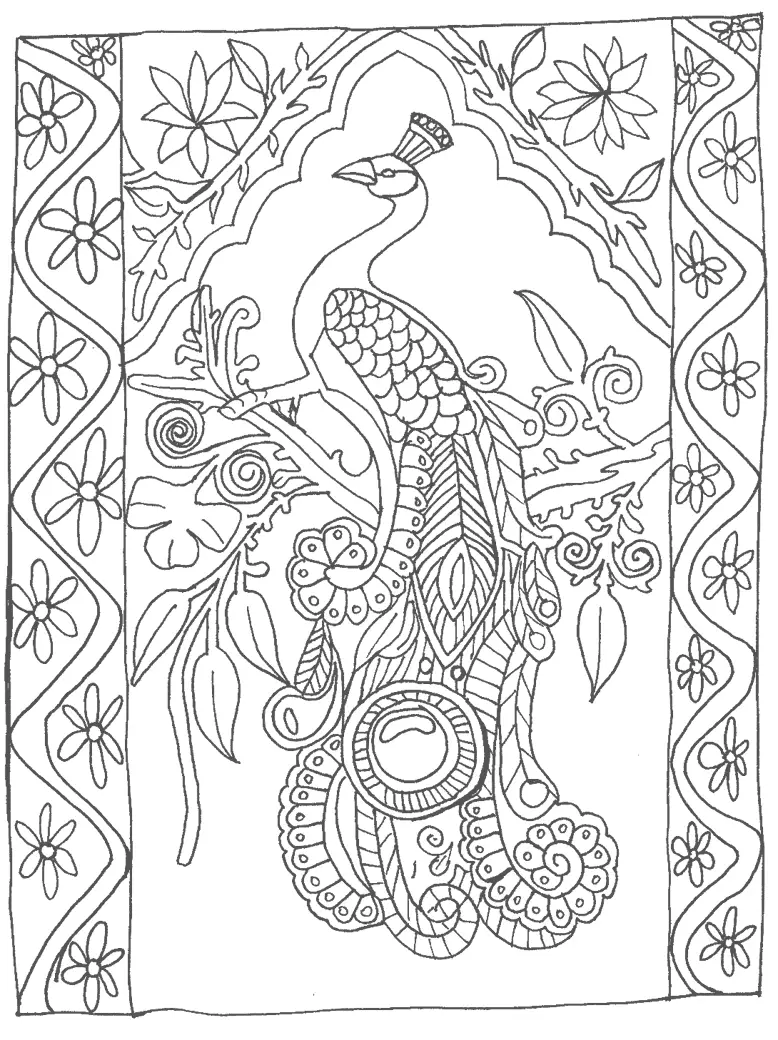 Peacock Art To Color