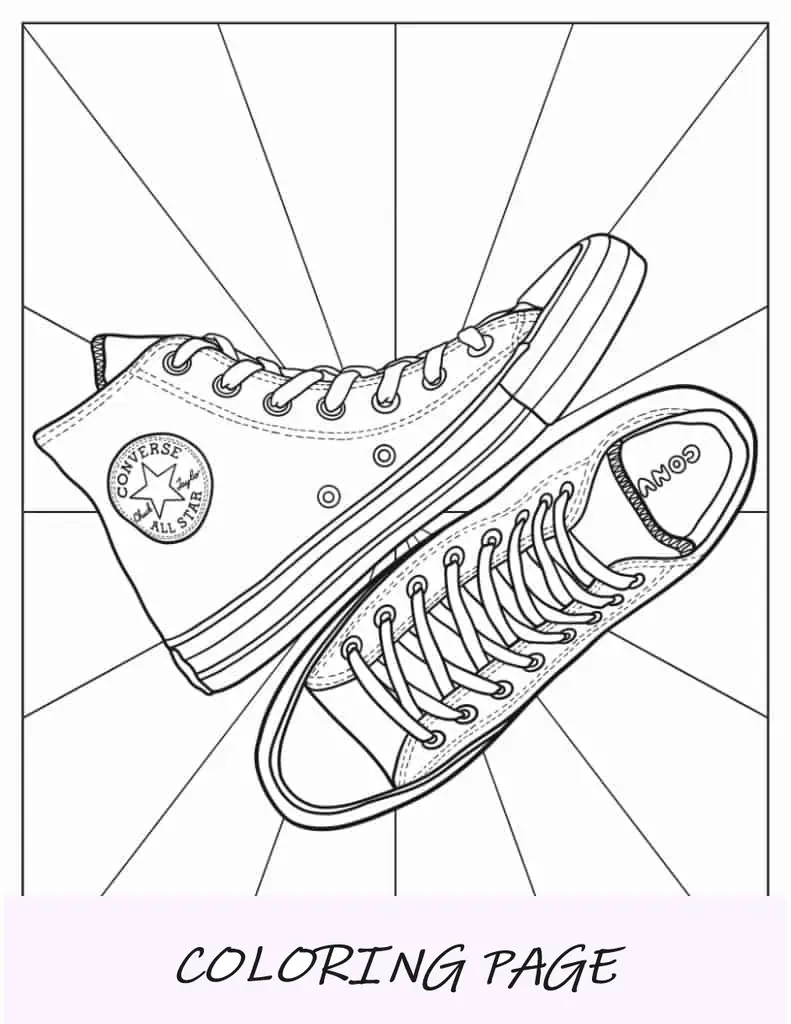 Vista Superior Da Converse Chuck Taylor Colorindo Em