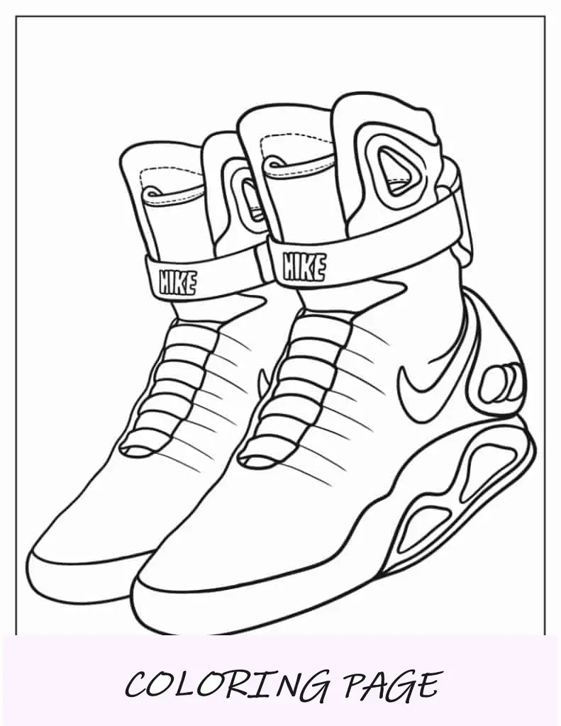Esboço fácil de Nike Air Jordans para crianças