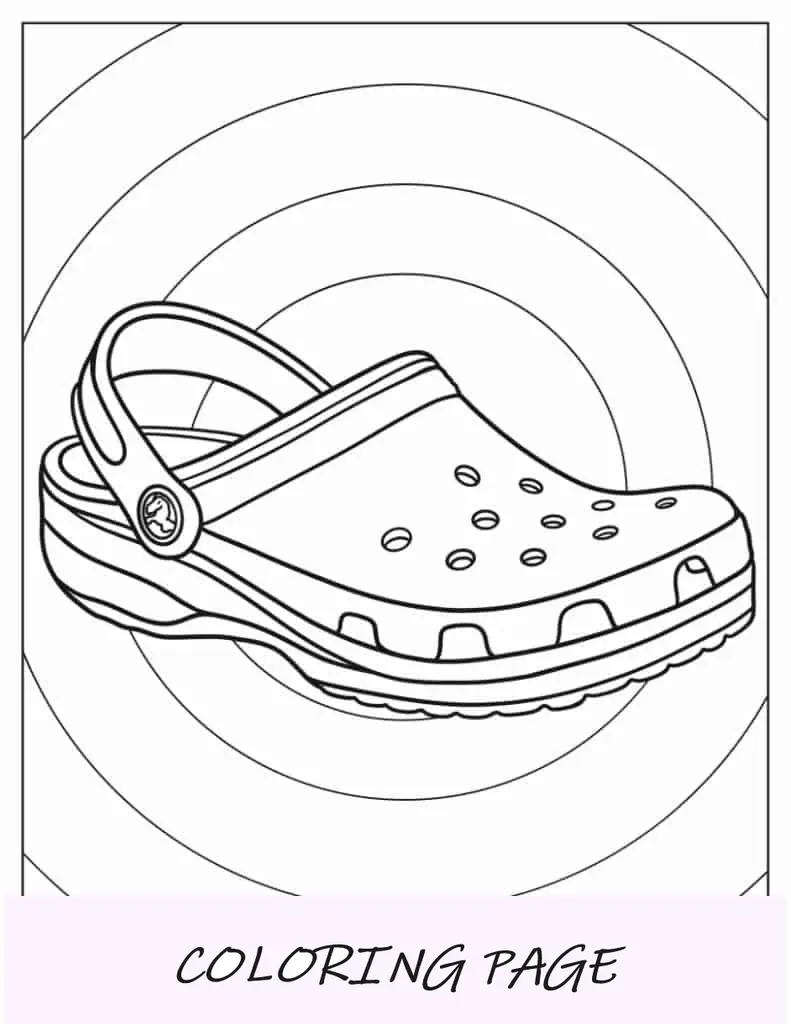 Esboço fácil de crocs para colorir