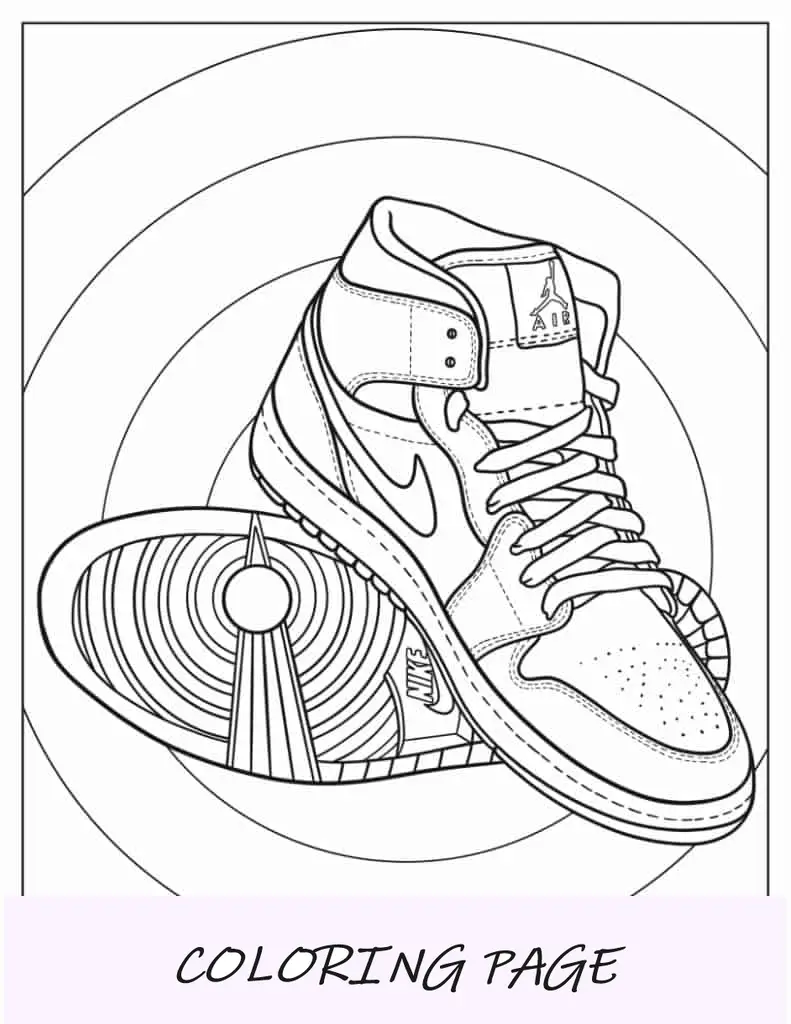 Folha para colorir de Air Jordan 1 Retro Mid