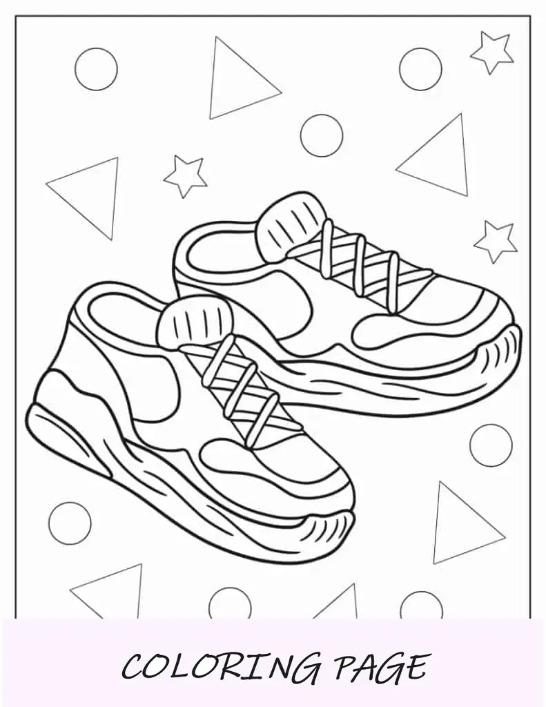 Contorno de sapatos de borracha infantis para colorir