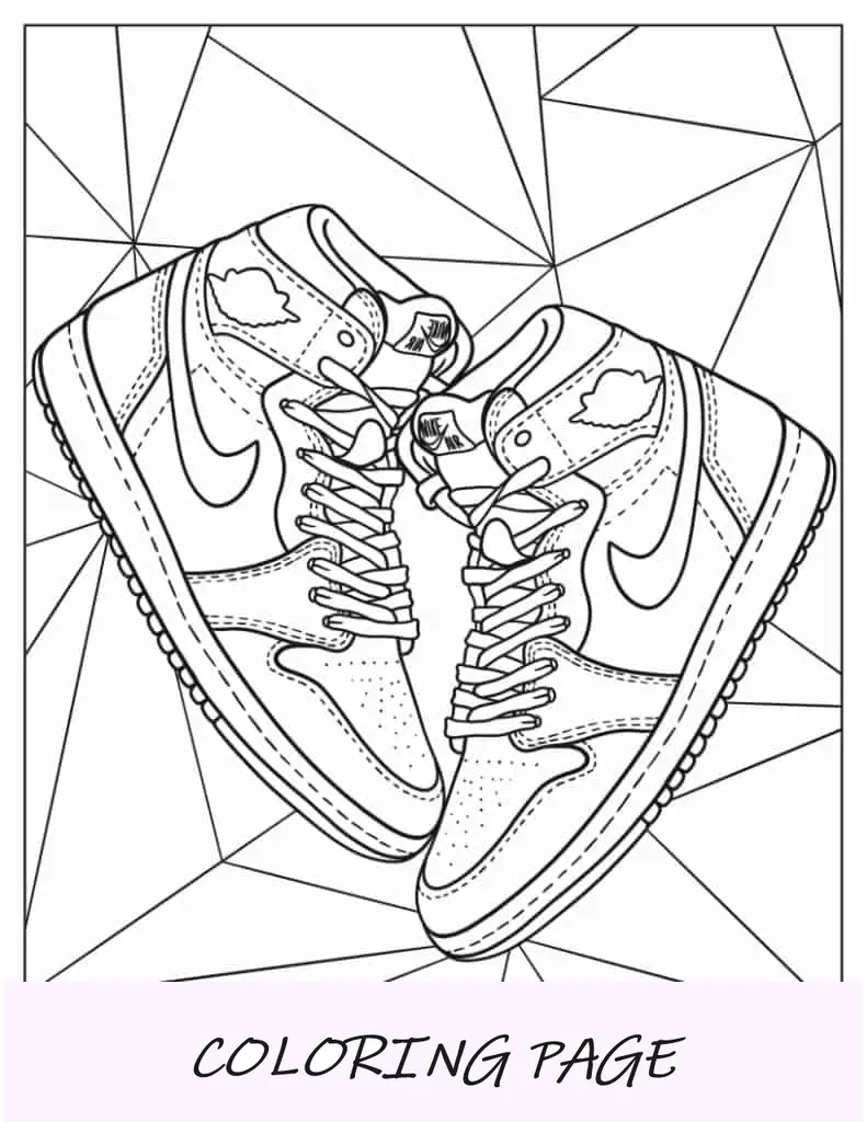 Folha para colorir do Air Jordans da Nike