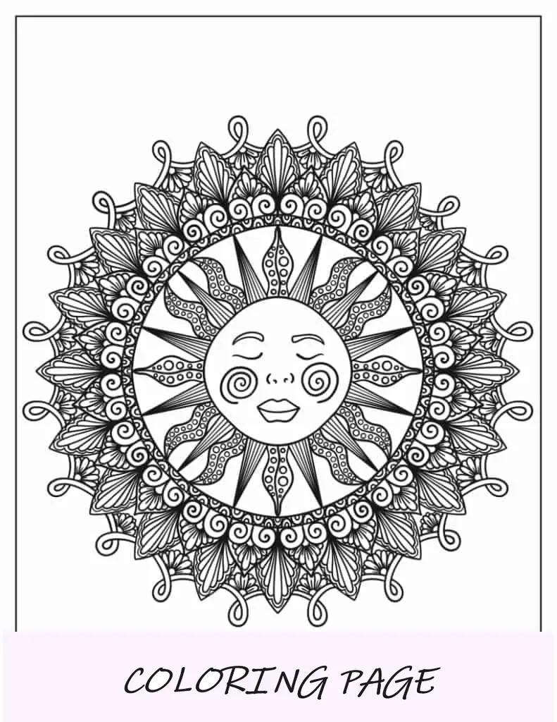 Mandala De Sol Página Para Colorear