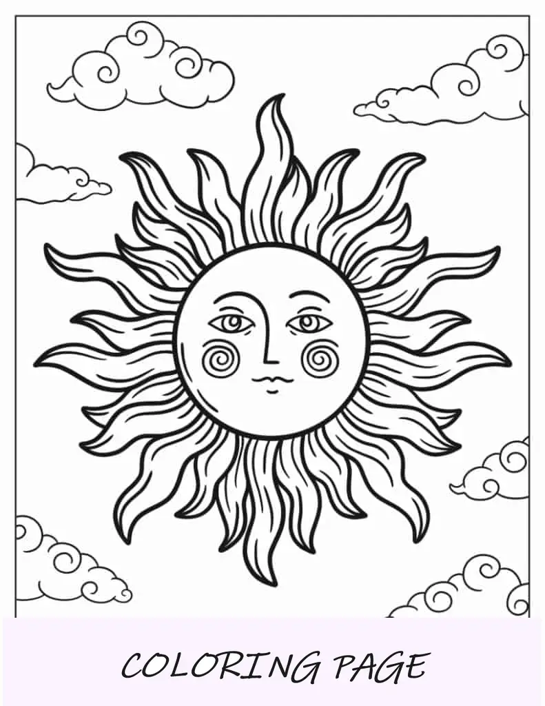 Sol detallado en el cielo con nubes