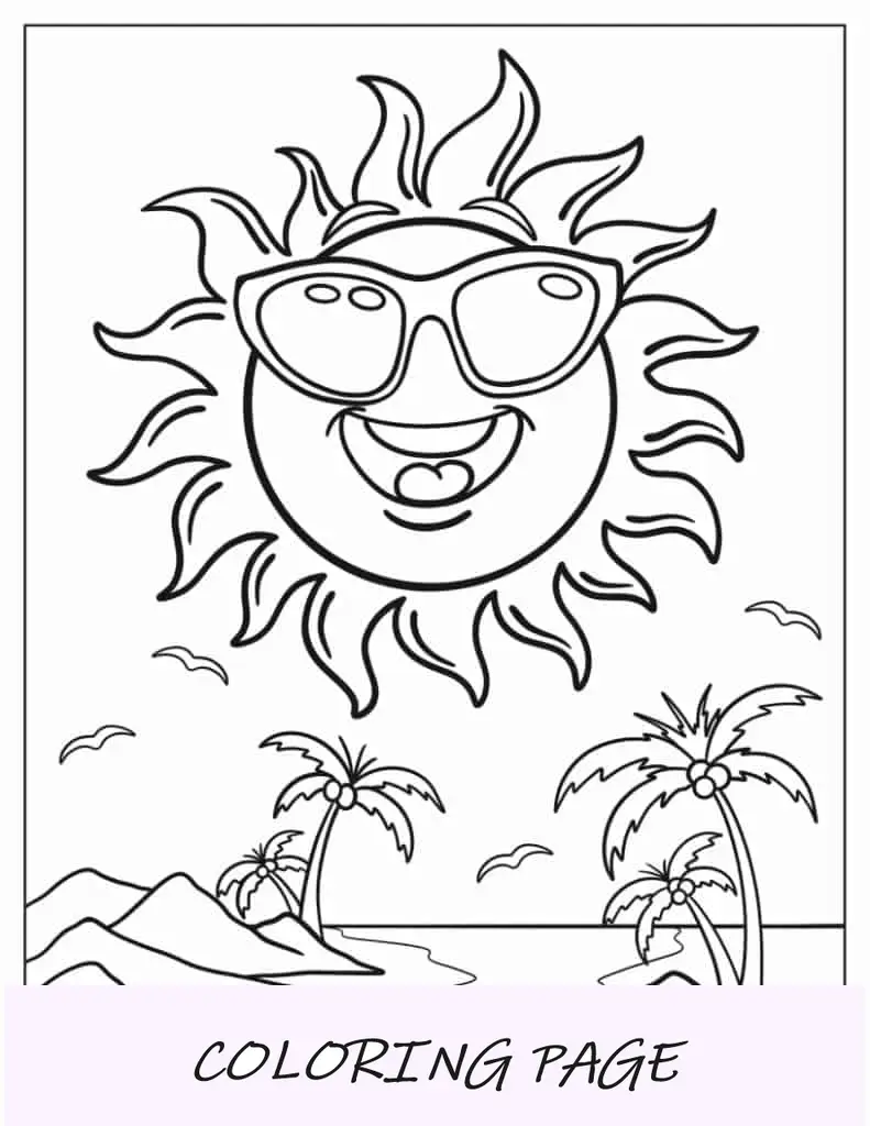 Sol con gafas de sol en la playa