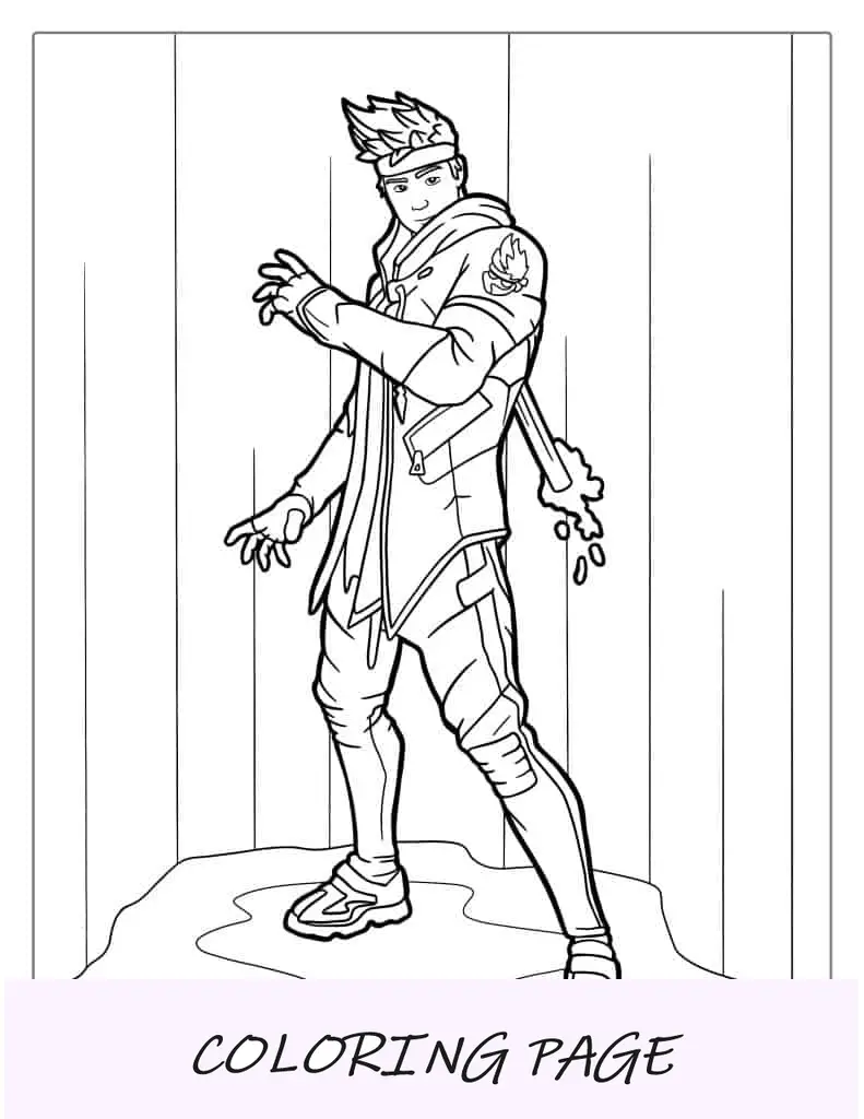 Página para colorear de piel de Ninja Fortnite
