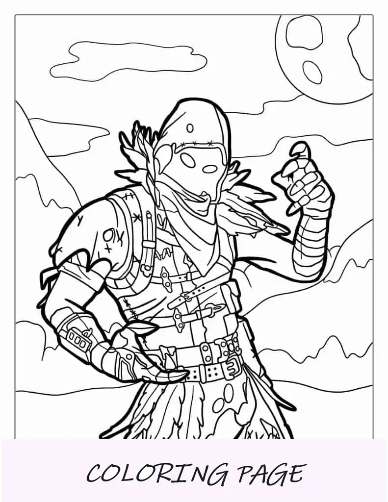 Piel De Cuervo Fortnite Para Colorear