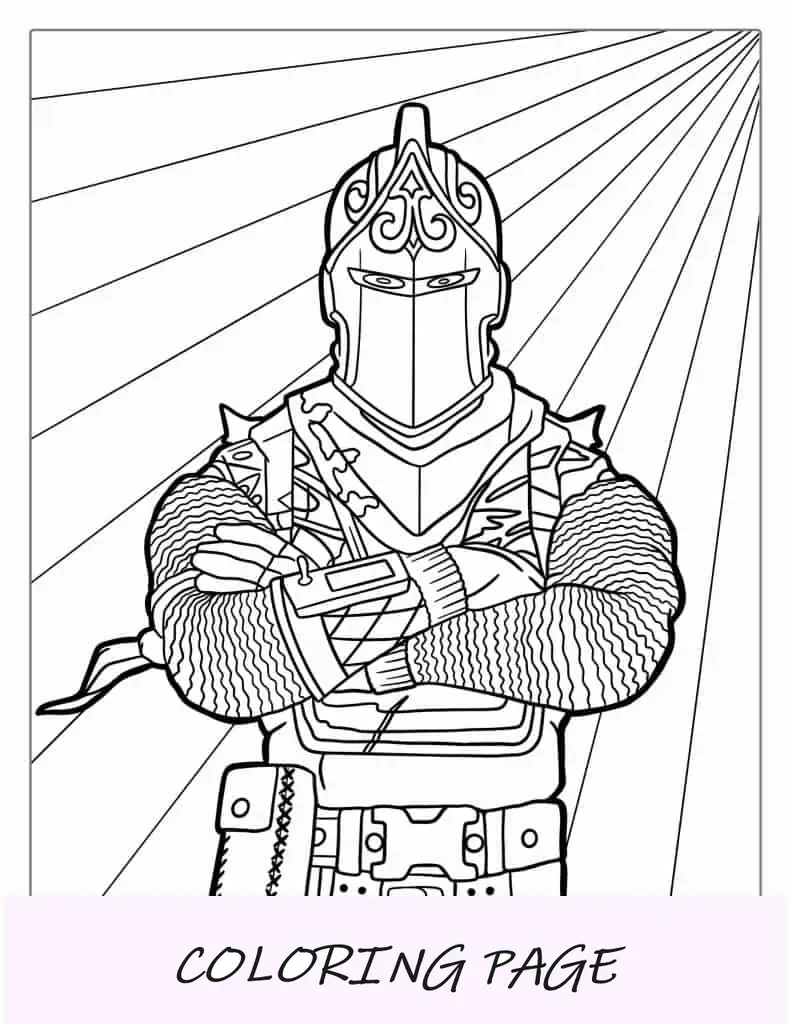 Coloración de piel de caballero Fortnite para niños