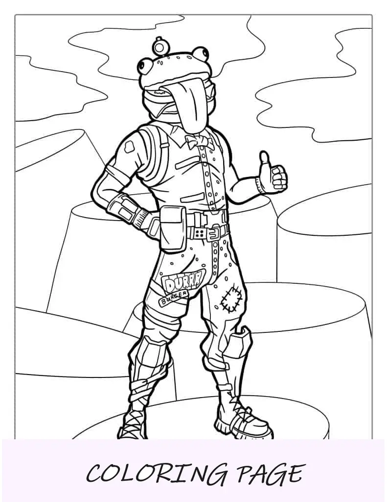 Fortnite Durr Burger Piel De Hamburguesa Para Colorear