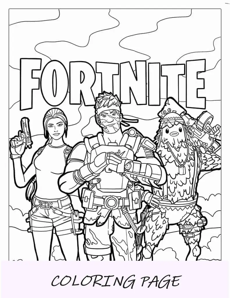 Fortnite Battle Royale con logotipo para colorear
