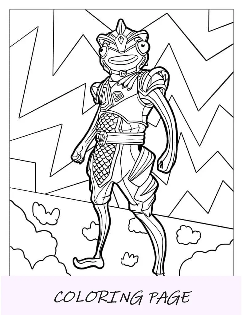 Diseño de palito de pescado atlante de Fortnite
