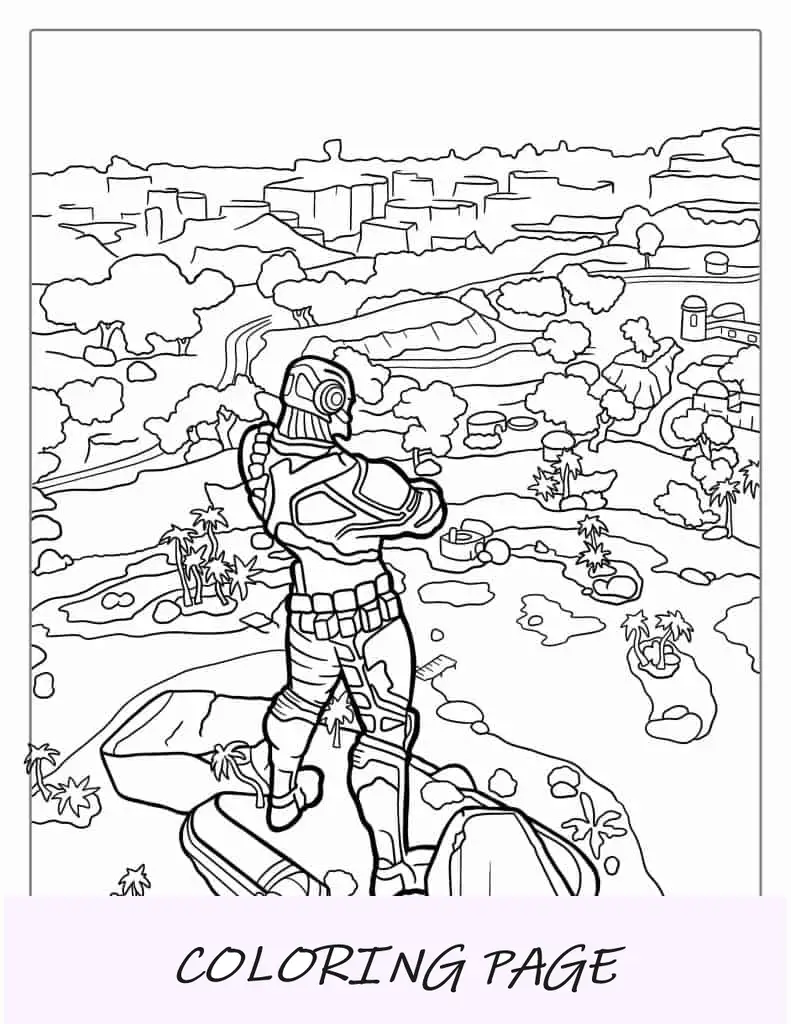 Página para colorear de Fortnite Battle Royale