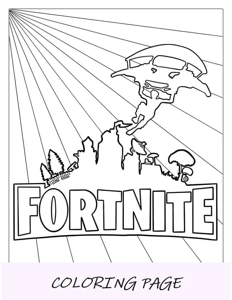 Página para colorear fácil del logotipo de Fortnite