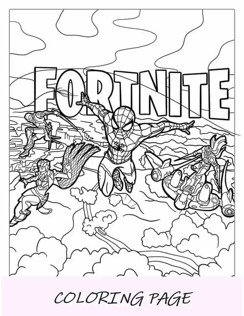 Piel de Spider Man Fortnite con logotipo