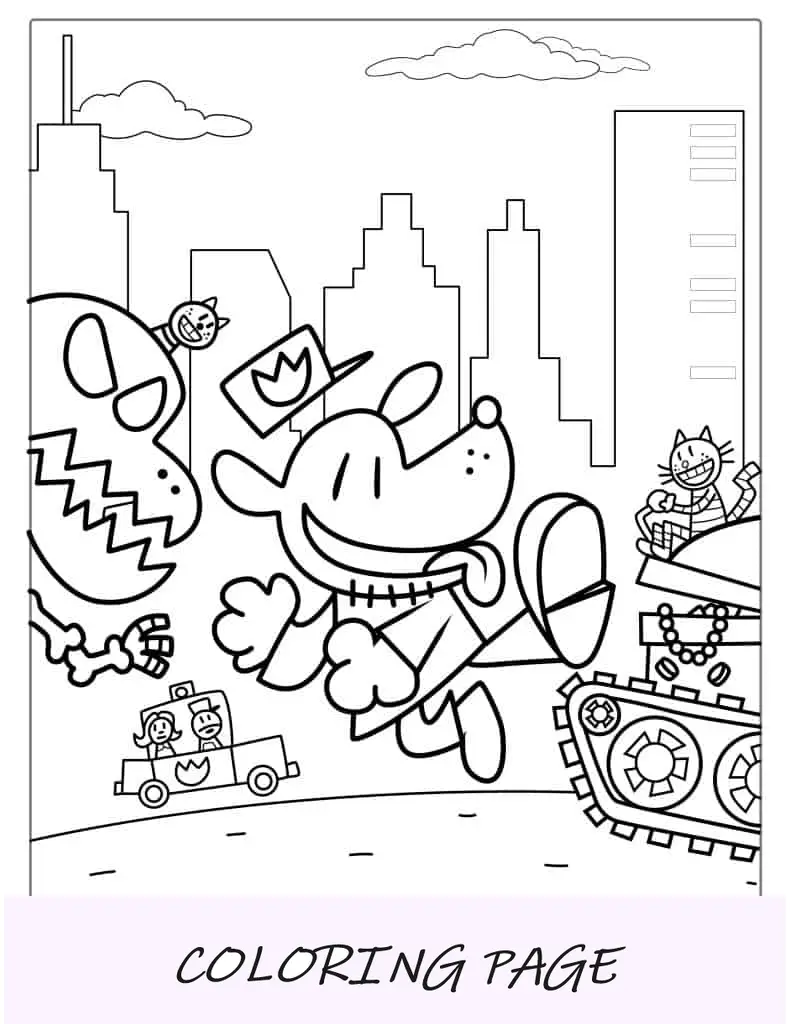 Página para colorir do homem-cachorro solto