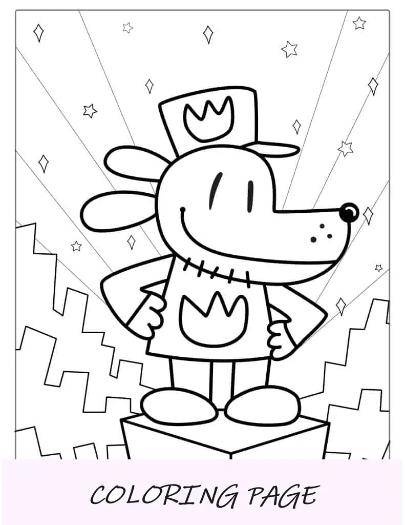 Página para colorir do homem cachorro