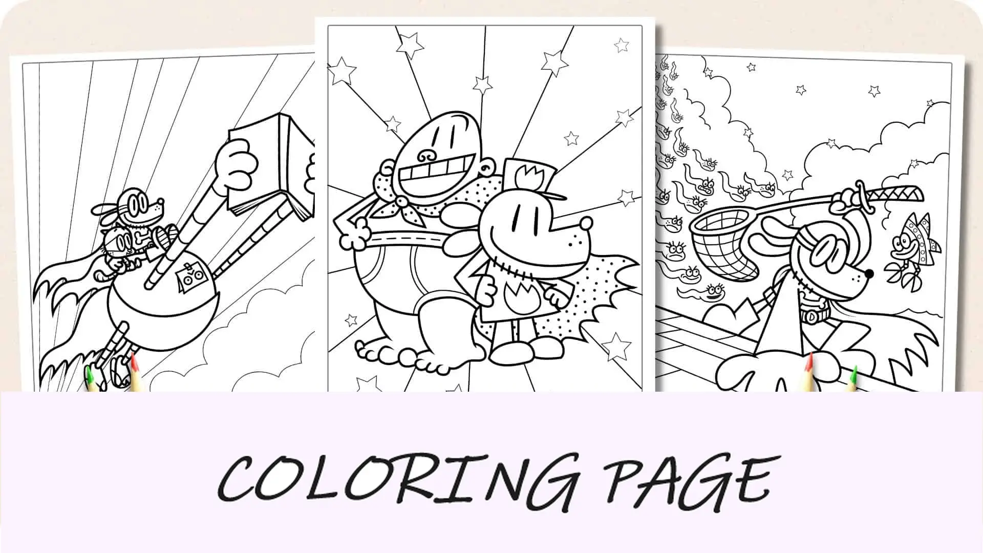 Desenhos para colorir do Homem Cachorro Imagem em destaque