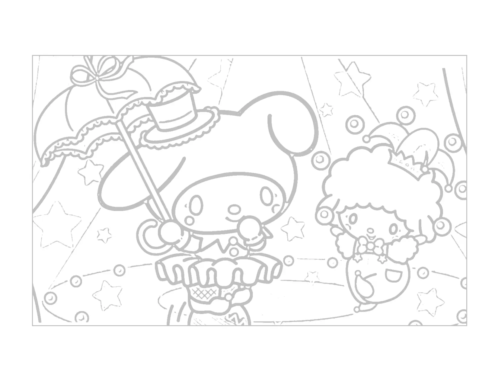 My Melody Circus Tracing Coloring Sheet