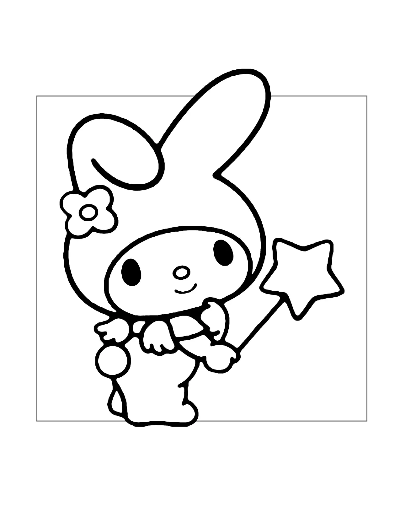 My Melody Angel With A Wand Coloring Page
