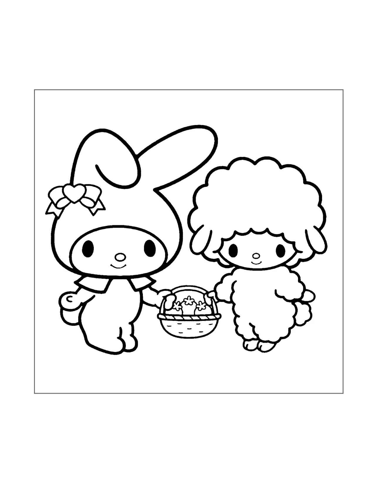 My Melody And My Sweet Piano Coloring Page