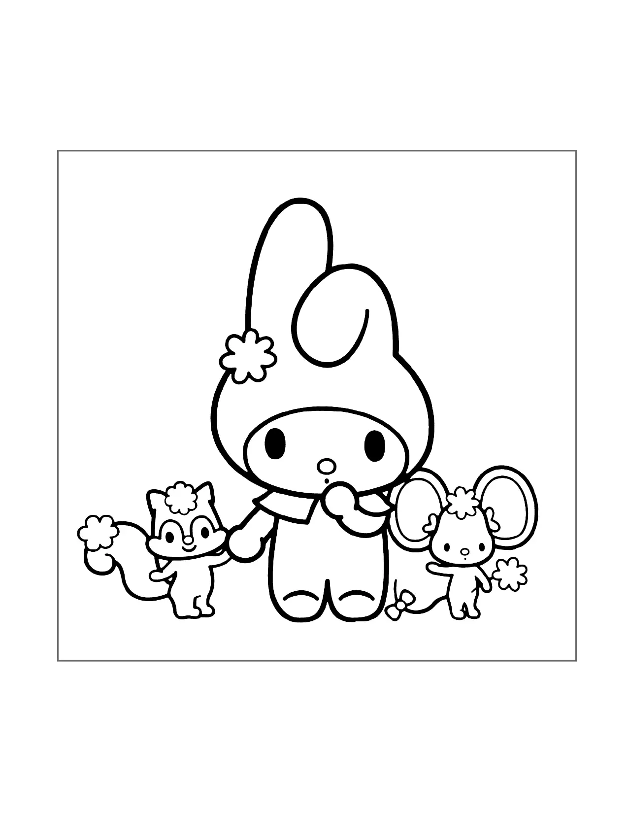 My Melody And Friends Coloring Page