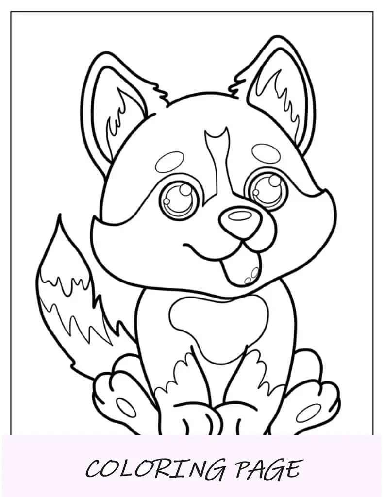 Cachorrinho Husky Kawaii sentado