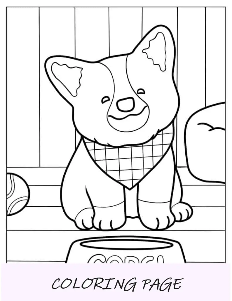Cachorro Shiba Inu fofo sorrindo para colorir