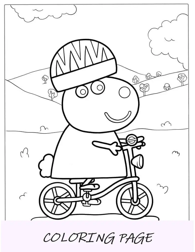 Peppa Pig Oveja Para Colorear Para Preescolares